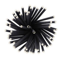 Paille en papier 'pure', 250 mm, noir