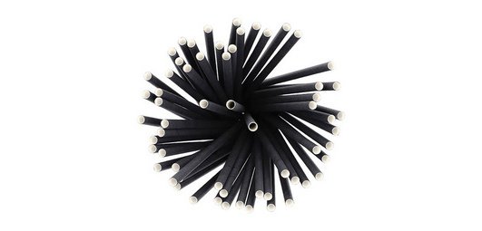 Paille en papier 'pure', 250 mm, noir