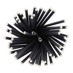 Paille en papier 'pure', 250 mm, noir