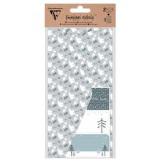 ENVELOPPES CADEAUX, Set de 2 enveloppes au format DL (11x22cm) - Noël polaire - Multicolore