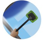 Raclette à vitre de voiture avec disque microfibre