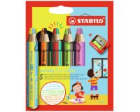 Crayon multi-talents woody 3 en 1 duo, étui de 5