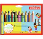 Crayon multi-talents woody 3 en 1 duo, étui de 10