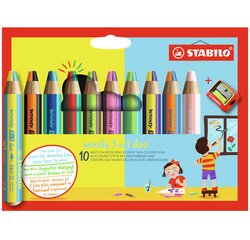 Crayon multi-talents woody 3 en 1 duo, étui de 10
