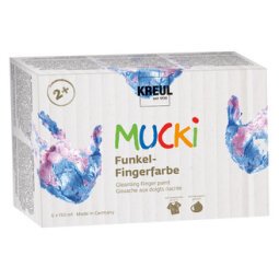 Gouache aux doigts nacrée 'MUCKI', 150 ml, set de 6