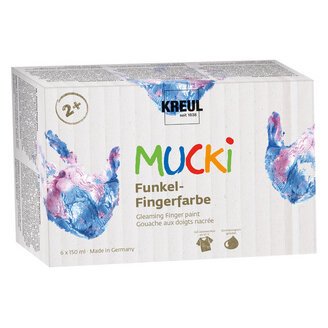 Gouache aux doigts nacrée 'MUCKI', 150 ml, set de 6