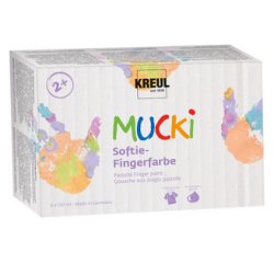 Gouache aux doigts pastel 'MUCKI', 150 ml, set de 6
