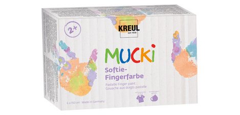 Vingerverf pastel 'MUCKI', 150 ml, set van 6
