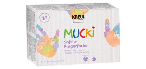 Gouache aux doigts pastel 'MUCKI', 150 ml, set de 6