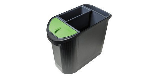 Öko-Papierkorb mit Einsätzen, Topline - Schwarz/grau