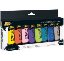 Peinture acrylique SOLO Goya Acrylic, 20 ml, set de 8