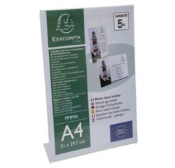 Porte-visuel incliné vertical A4 - Cristal