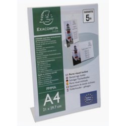 Porte-visuel incliné vertical A4 - Cristal