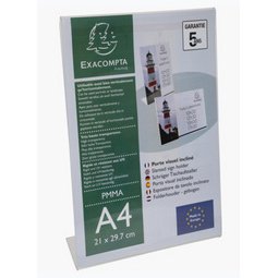 Porte-visuel incliné vertical A5 - Cristal