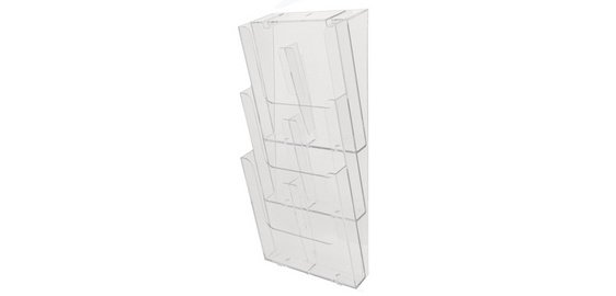 Distributeur de prospectus vertical 3 compartiments A4 - Cristal
