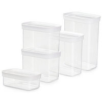 Opbergdoos OPTIMA transparant - set van 5 stuks