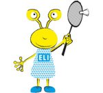Raquette de badminton ELI Teen, noir/vert
