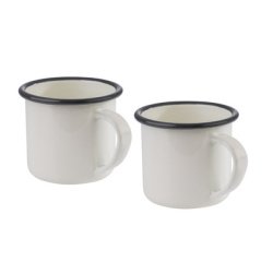 Tasse à anse émaillée, 350 ml, set de 2