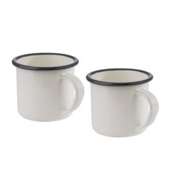 Tasse à anse émaillée, 350 ml, set de 2