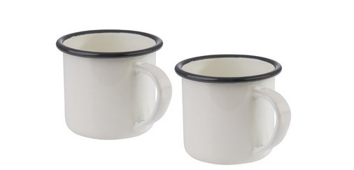 Tasse à anse émaillée, 350 ml, set de 2