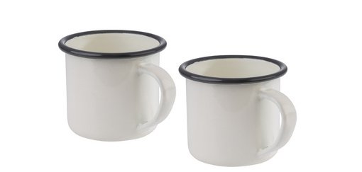 Tasse à anse émaillée, 350 ml, set de 2