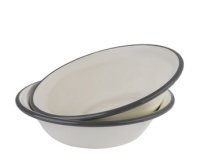 Enamel bowl, diameter: 165 mm, set of 2