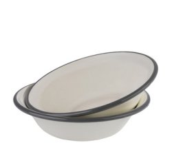 Enamel bowl, diameter: 165 mm, set of 2