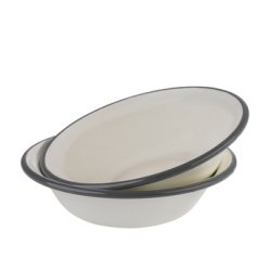 Enamel bowl, diameter: 165 mm, set of 2