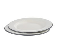 Enamelled plate, diameter: 260 mm, set of 2