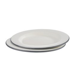 Enamelled plate, diameter: 260 mm, set of 2