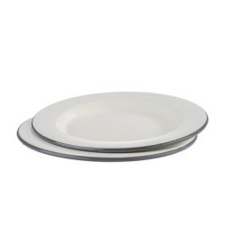 Assiette émaillée, diamètre: 260 mm, set de 2