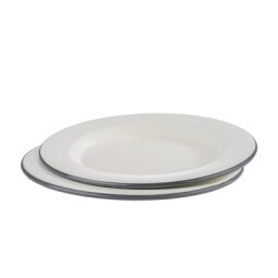 Enamelled plate, diameter: 260 mm, set of 2