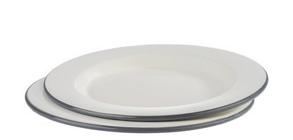Geëmailleerd bord, diameter: 260 mm, set van 2