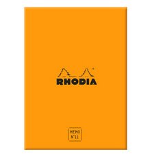 Bloc mémo No. 11, 85 x 115 mm, quadrillé, orange