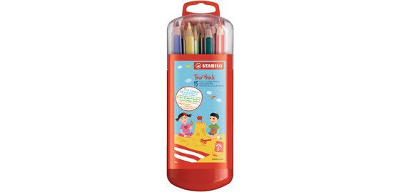 Crayon de couleur Trio long, étui malin de 15
