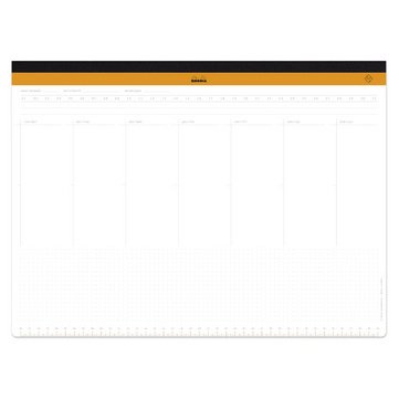 Rhodia sous-main semainier entoilé A4+ (22,2x29,9 cm) 60 feuillets microperforés - Blanc