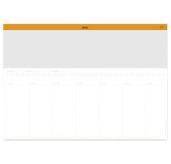 Rhodia sous-main semainier entoilé A2 (42x59,4 cm) 30 feuillets encollés - Blanc