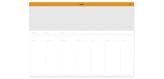 Rhodia sous-main semainier entoilé A2 (42x59,4 cm) 30 feuillets encollés - Blanc