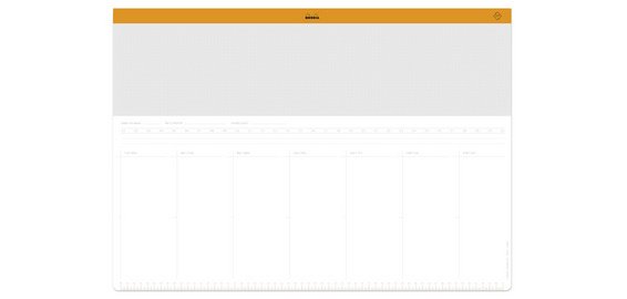 Rhodia sous-main semainier entoilé A2 (42x59,4 cm) 30 feuillets encollés - Blanc