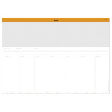 Rhodia sous-main semainier entoilé A2 (42x59,4 cm) 30 feuillets encollés - Blanc