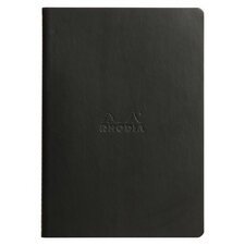 Rhodia leatherette sewn spine notebook (a5) - black