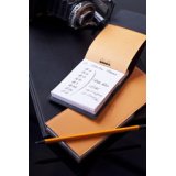 Rhodiarama clipboard with pencil holder + lined pad No.12 - Anise