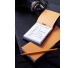 Rhodia ePURE porte-bloc avec porte-crayon + bloc N°13 petits carreaux 5x5 - Orange