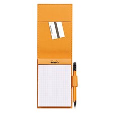 Rhodia A6 No.13 Notepad with Leatherette Cover, Squared, Pack of 5 - Anise