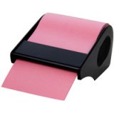 Rouleau de notes adhésives en dévidoir, rose