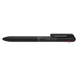 Stylo à bille rétractable multicolore Calme-3, noir