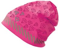 Bonnet jersey pour enfants ReflActions 'Diamant', rose