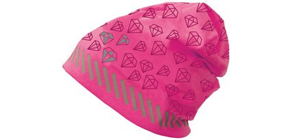 Children's jersey beanie ReflActions 'Diamond', pink