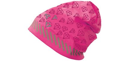 Bonnet jersey pour enfants ReflActions 'Diamant', rose