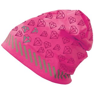 Bonnet jersey pour enfants ReflActions 'Diamant', rose